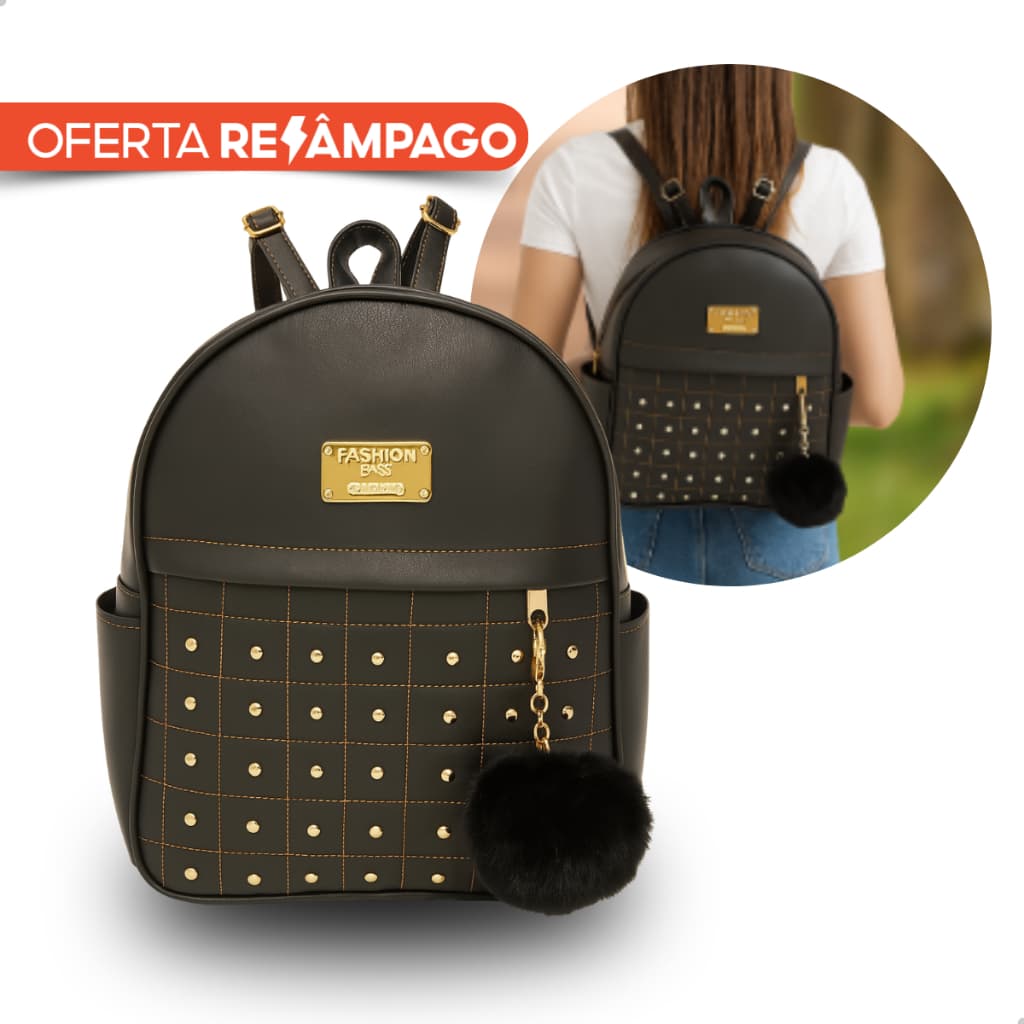 Mochila Mochilinha Bolsa Feminina Média/Grande Espaçosa Moda Casual Trabalho Faculdade Escolar Praia