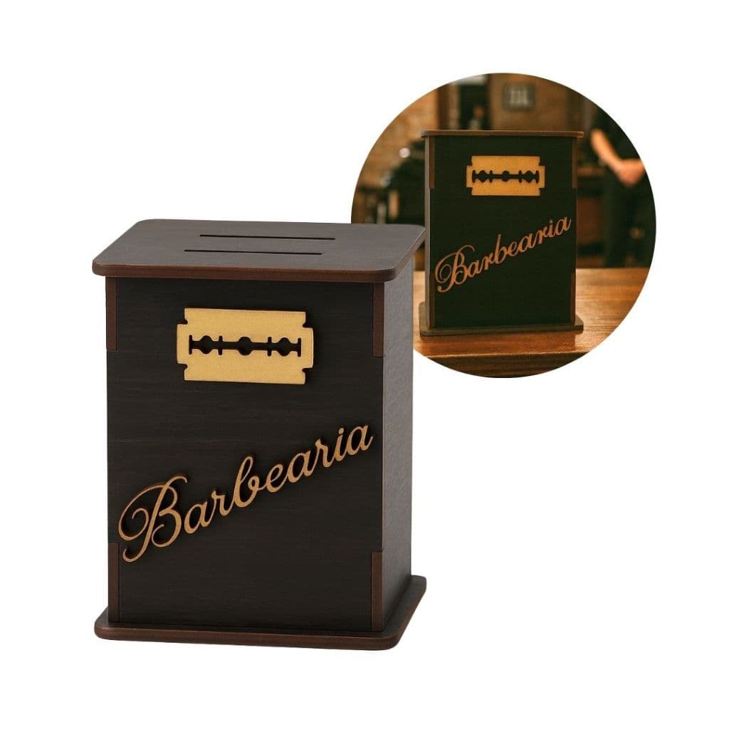 Descarte de Lâminas para Barbearia em MDF Rústico Retrô Vintage