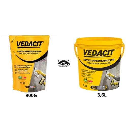 VEDACIT ADITIVO IMPERMEABILIZANTE 900G OU 3,6L SACHE GALAO