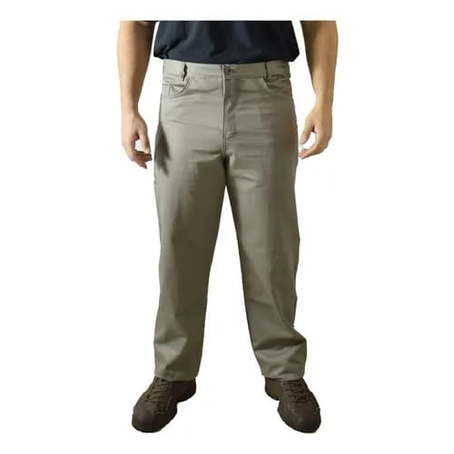 Calça Brim Uniforme Profissional Cinza Reforçado
