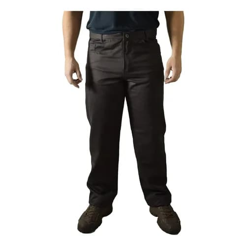 Calça Brim marrom escuro Masculino Uniforme Profissional Resistente Reforçada Duravel