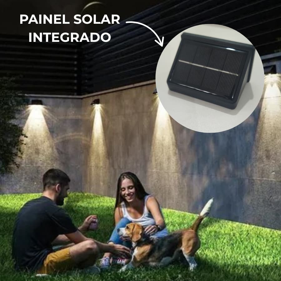 Kit 4- 16 Arandela Solar com Gancho - RGB Branco Quente 2700K ALTO