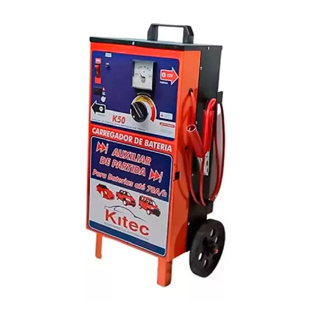 Carregador De Bateria Rápido/lento 12v 50a C/ Auxiliar K50 - Kitec