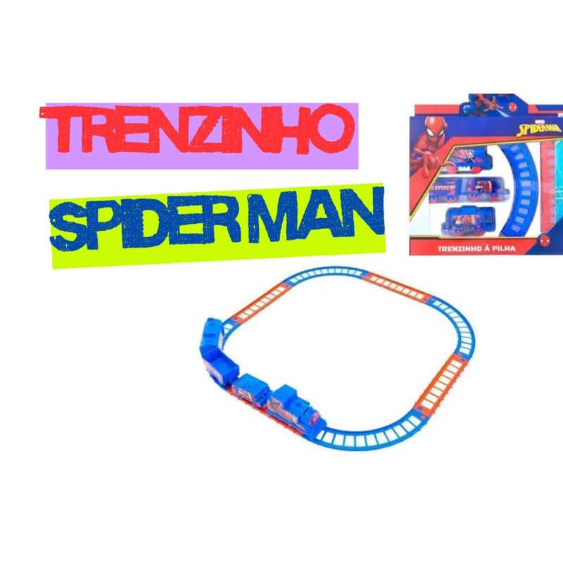 Trenzinho a Pilha Marvel Spider-Man -  Brinquedo Infantil -  Super Herói -  Presente para Crianças