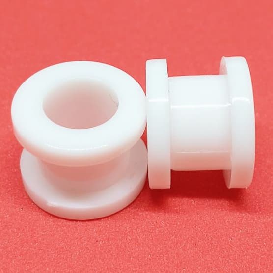 alargador branco plastico acrílico 10mm rosquear piercing brinco expansor 2 unidades unissex