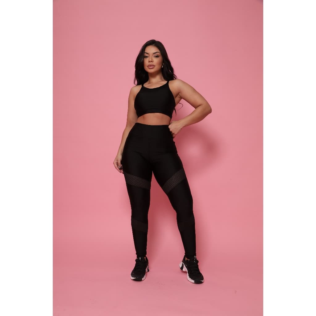 Calça Legging Poliamida Alta Compressão Cintura Alta Fitness