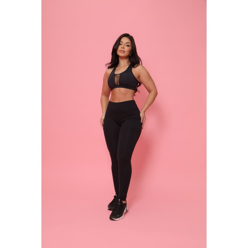 Calça Legging Poliamida Blackout Zero Transparência Academia