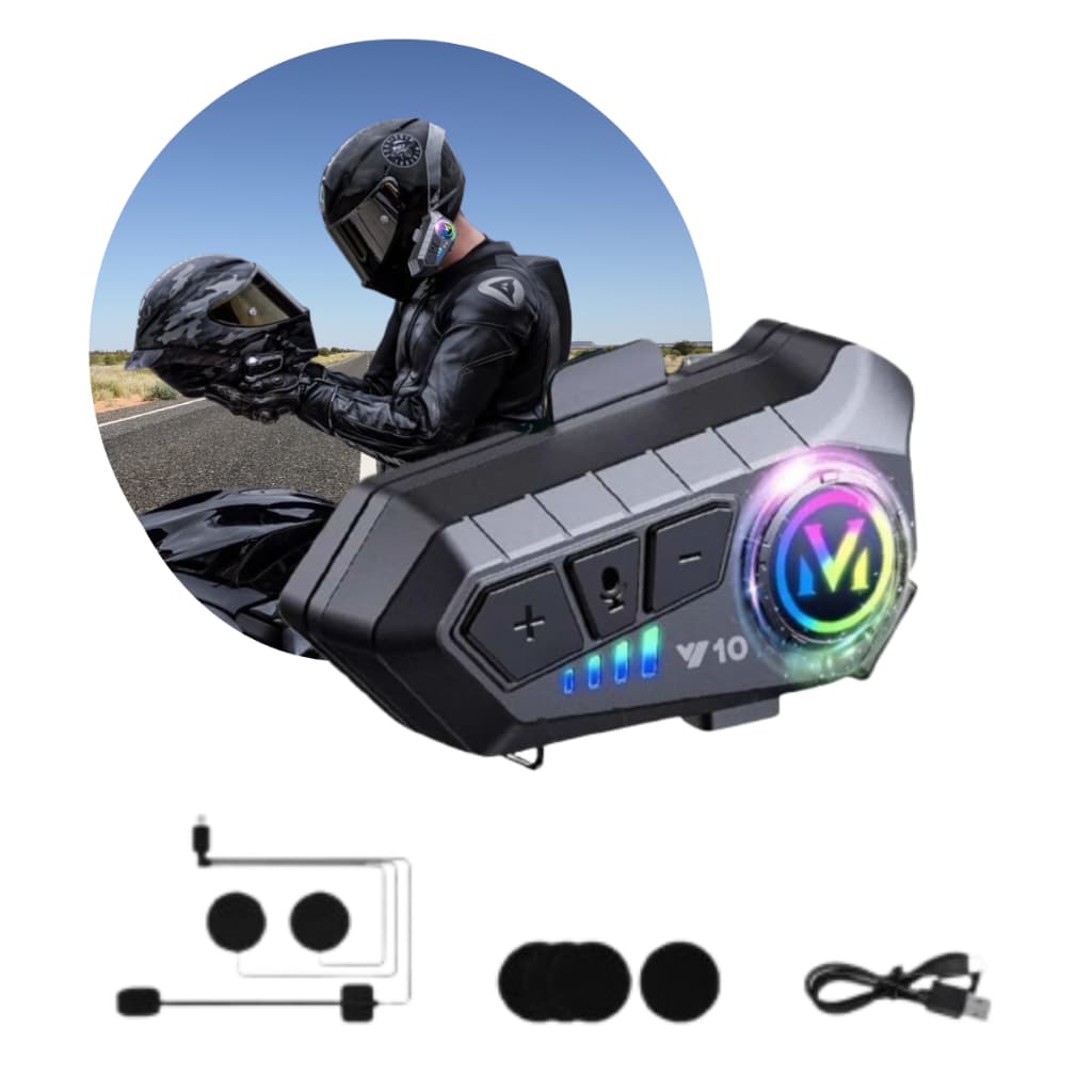 Y10  Fone de ouvido bluetooth para motocicleta intercomunicador para capacete v10 para moto