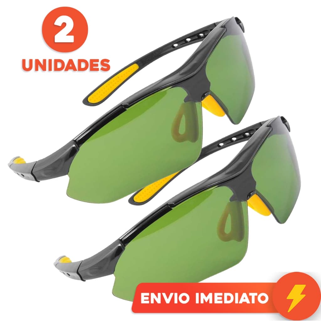 Kit 2 Óculos Proteção Epi Boxer Segurança Trabalho Verde
