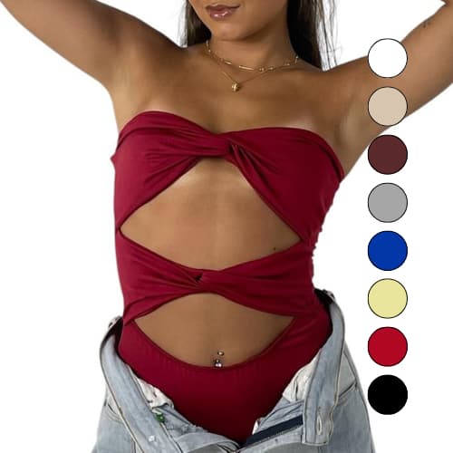 Body Bory Nó Feminino Transpassado Tendência Moda Gringa Forrado Duplo Sem Bojo Suplex Premium