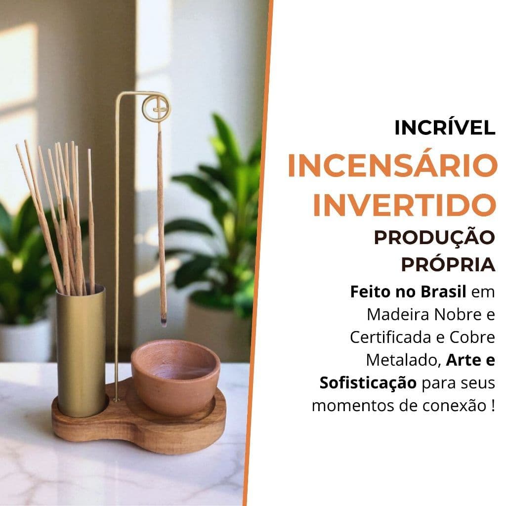Porta Incenso Invertido, Incensário Com Suporte para guardar Incenso