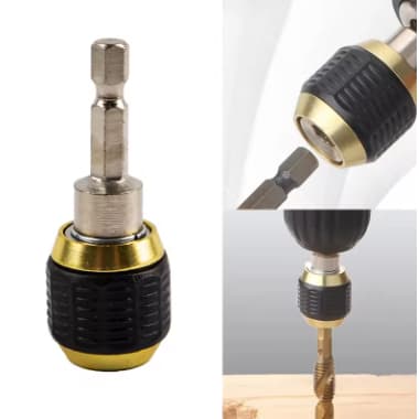Adaptador Mandril Acoplamento Rápido 1/4" com Haste Hexagonal 60mm