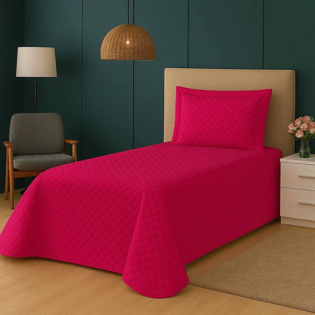 Kit Colcha Cobre-leito 2 Peças Pink Solteiro Promoção