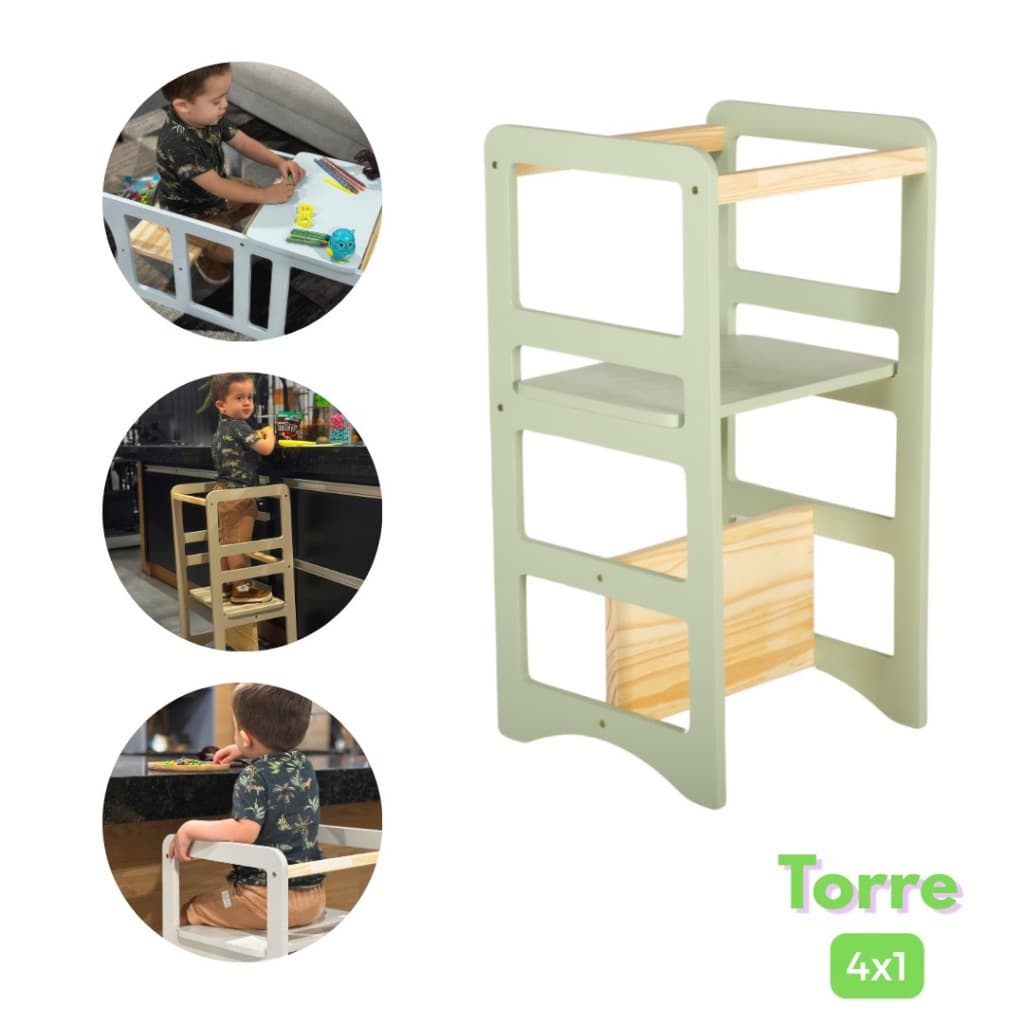 Torre de Aprendizagem Montessoriana Mesinha Para Desenhar 3x1