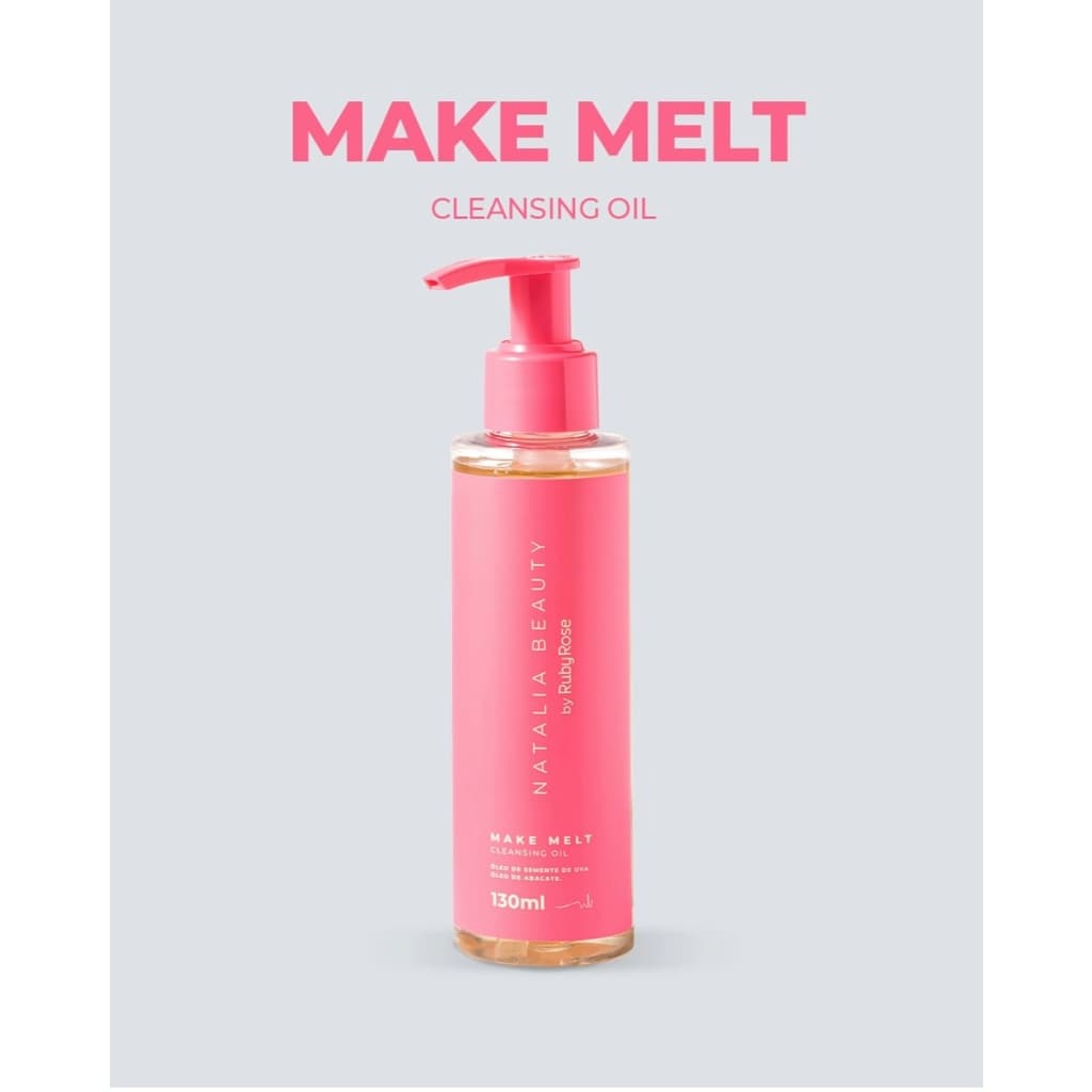 Cleansing Oil Facial Skincare Make Melt Ruby Rose By Natalia Beauty - 130ml