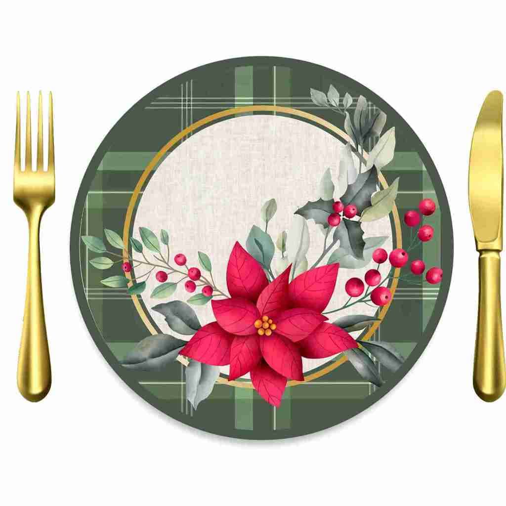 Kit com 6 Capa Para Sousplat Estampado 35cm Mesa Posta Jogo Americano Natal/Floral/Páscoa Souplat