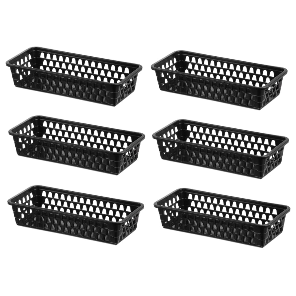 Kit 06 Cesto Organizador Multiuso Gaveta Retangular 28x12x6