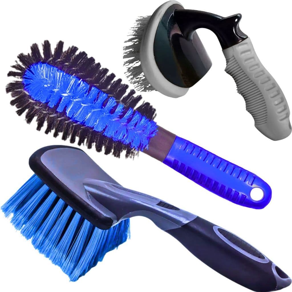 KIT 3 ESCOVA FURO DE RODA PEPINO ESCOVA CAIXA DE RODA MÉDIA CURTA ESCOVA LIMPEZA DE PNEU AUTOMOTIVA