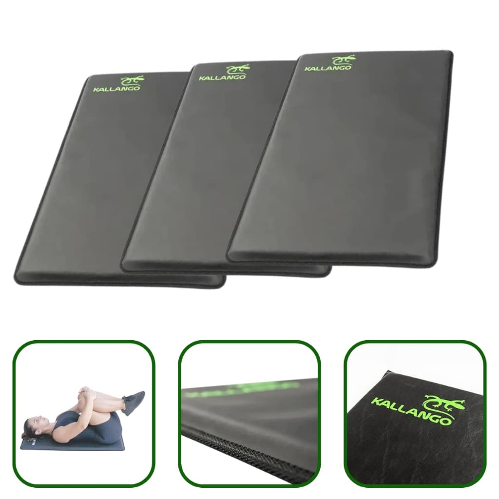 3 Colchonetes Kallango 90x50x3cm D60 Emborrachado  Academia Yoga Pilates Preto