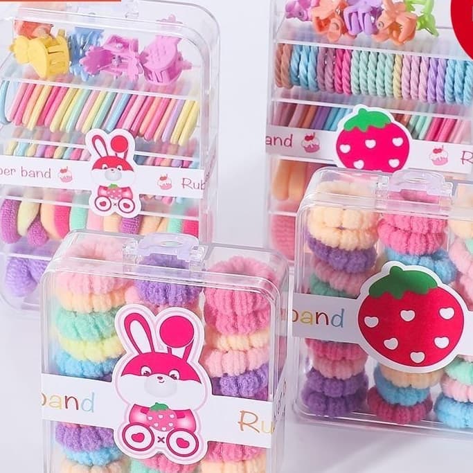 1 Conjunto de Bowknot Hair Band e Clipes de Cabelo Desenhos Animados Flower Love Heart Kids Acessórios com Caixa
