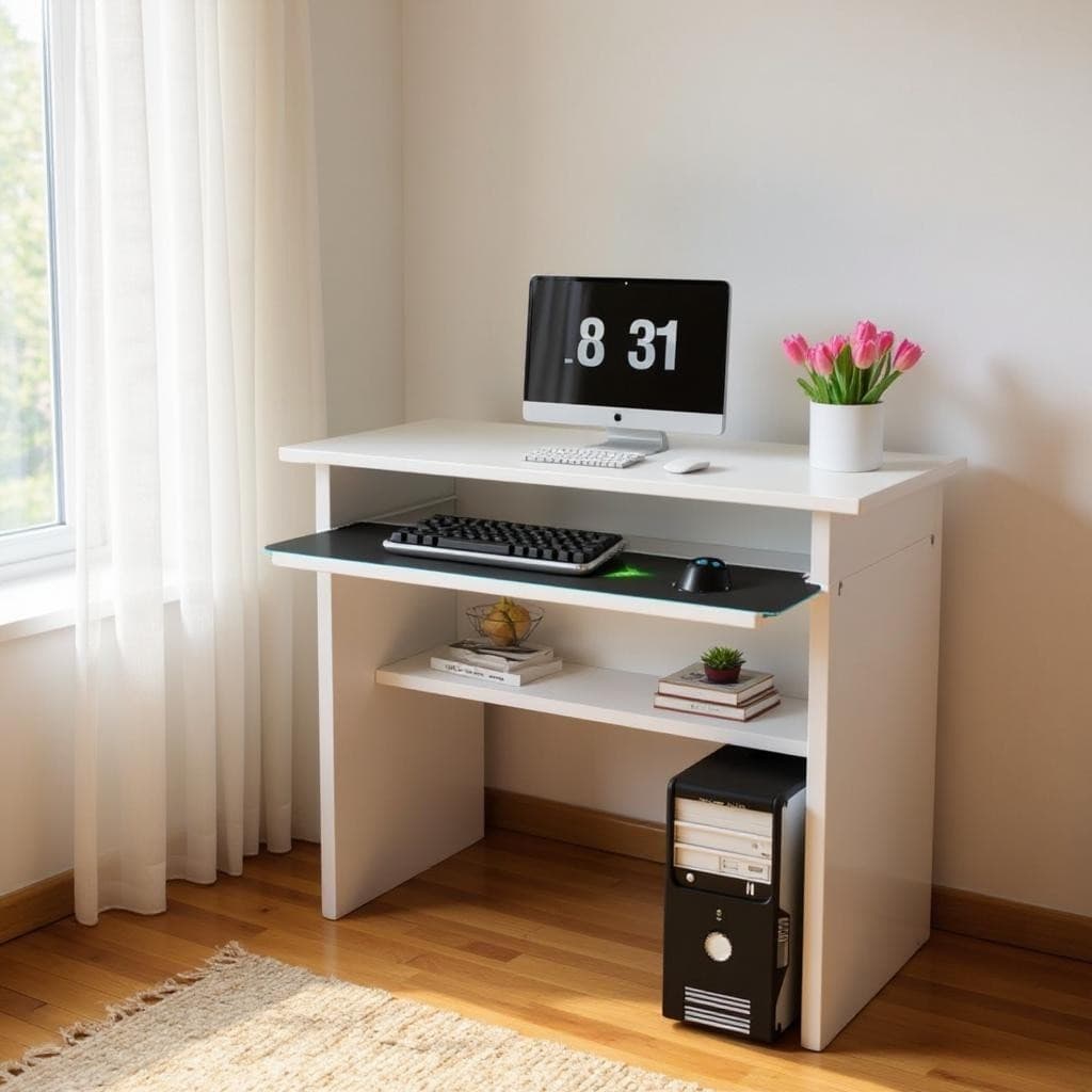 Escrivaninha para Estudo Home Office Branca Computador Quarto
