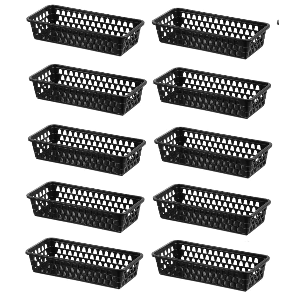 Kit 10 Cesto Organizador Multiuso Gaveta Retangular 28x12x6