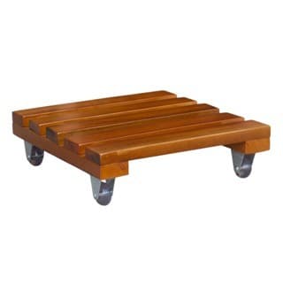 40x40 - Suporte Para Vaso De Planta Peroba Com Rodinhas De Silicone 40x40