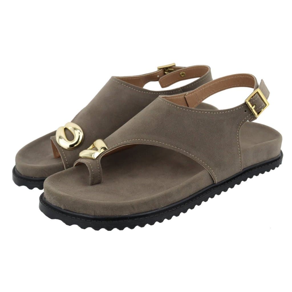 Sandália Papete Flatform Feminina Lançamento Camurça Cinza