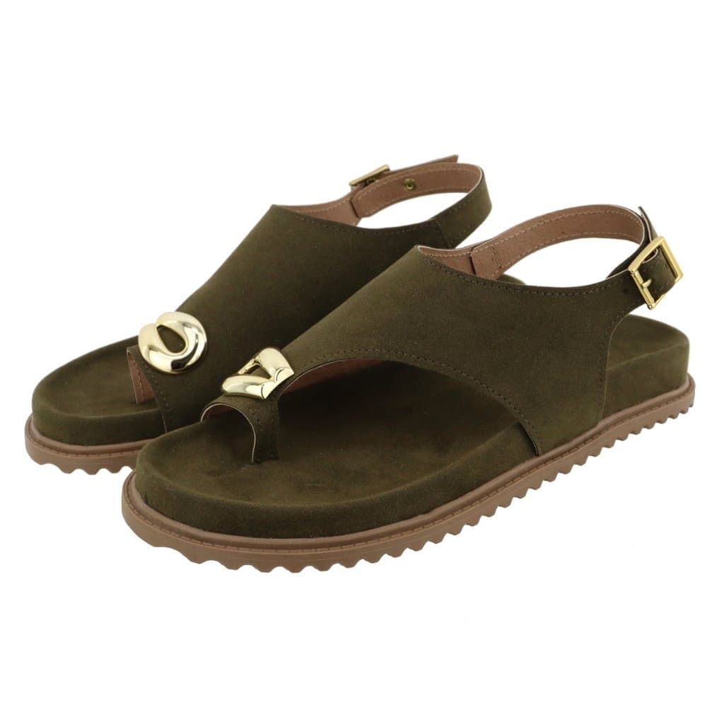 Sandália Papete Flatform Feminina Lançamento Camurça Verde Musgo