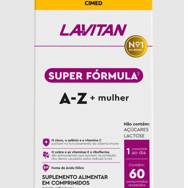 Suplemento Alimentar Lavitan Super Fórmula A-Z Mulher C/60 Comprimidos
