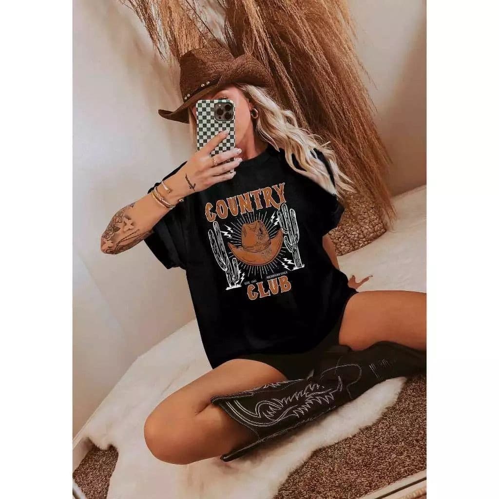 Camisa Oversized Feminina Country – Moda Boiadeira Rodeio Cowgirl Western Estilo Sertanejo 2025