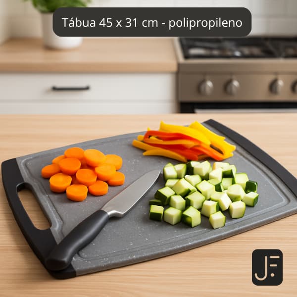 Tábua De Corte Polipropileno Bordas De Silicone 45 X 31 Cm - James F