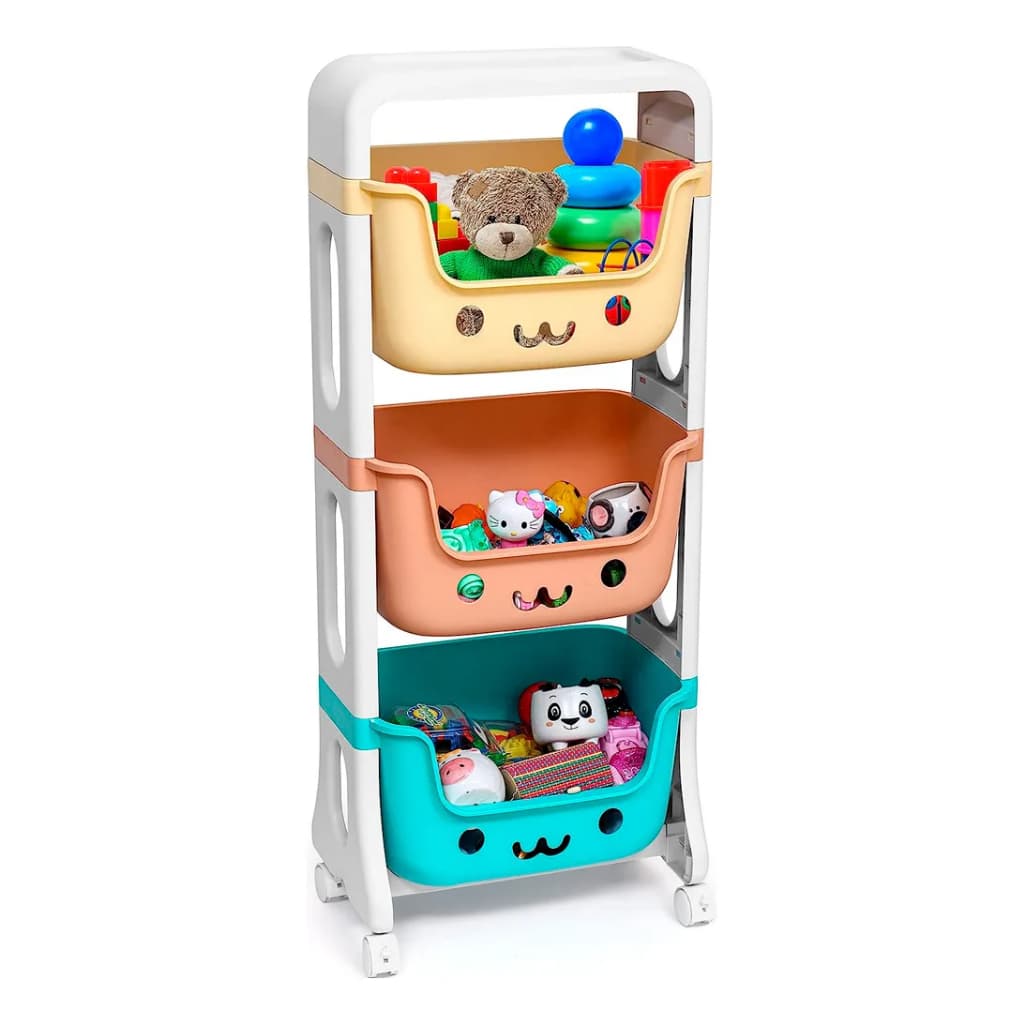 Estante para Brinquedos e Livros com 3 Gavetas