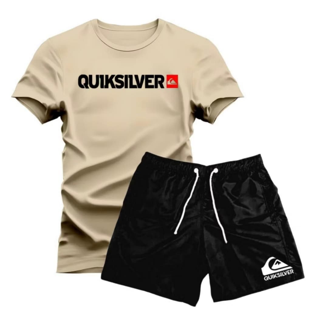 Camiseta Masculina Algodão Short Tactel Masculino Camisas Estilosa Bermuda Mauricinho
