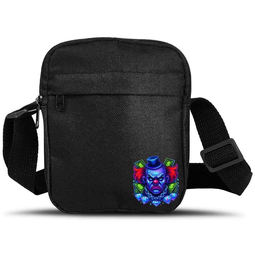 Shoulder Bag Pequena Bolsa Transversal Palhaço Hype DTF Premium Mini Pochete Preta
