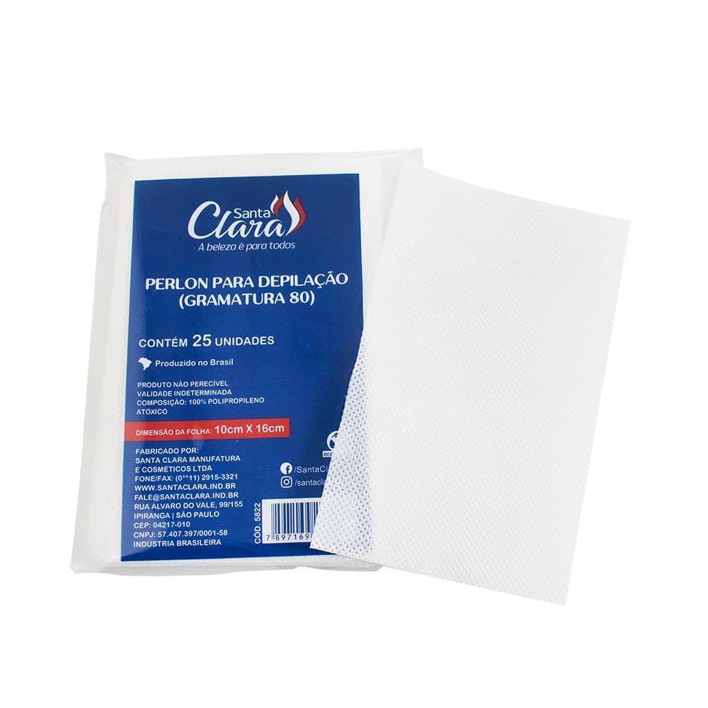 Papel Perlon para Depilação - Gramatura 80 - 10x16cm  Santa Clara ( Escolha a quantidade )