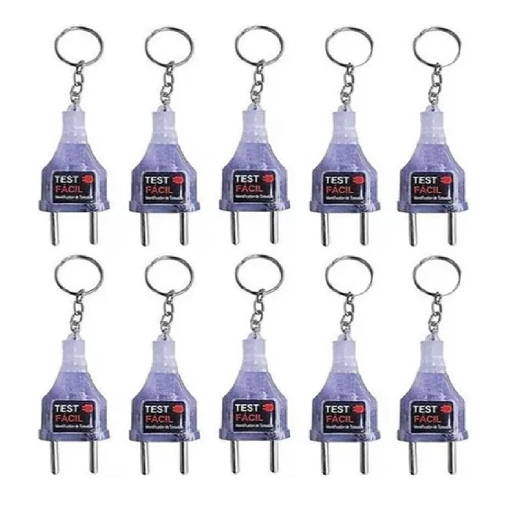 Kit 10 Chaveiros Teste Fácil Identificador Tensão Energia Voltagem 110/220v