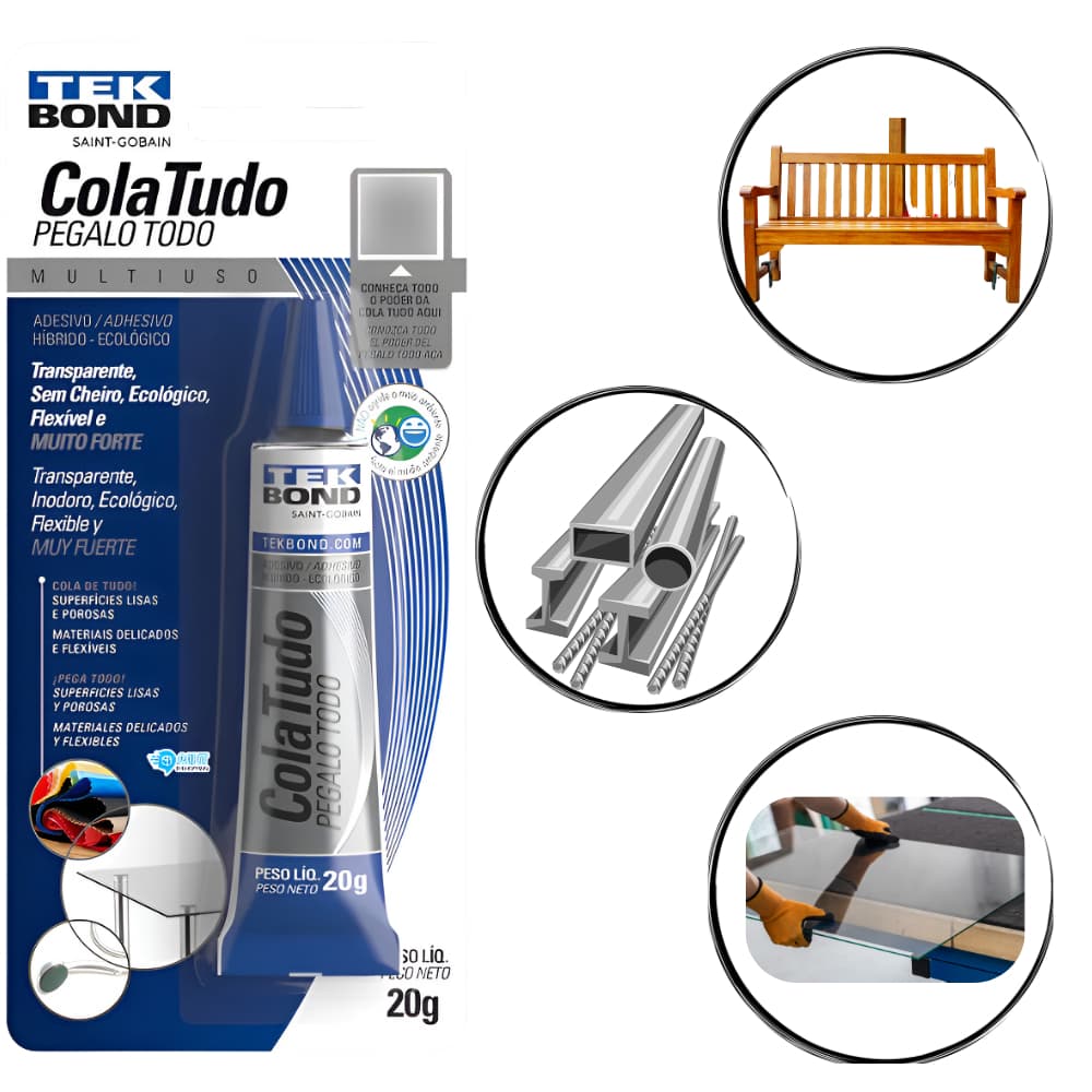 Cola Tudo Multiuso Adesivo 20g Ferro Metal Vidro Pvc Tekbond