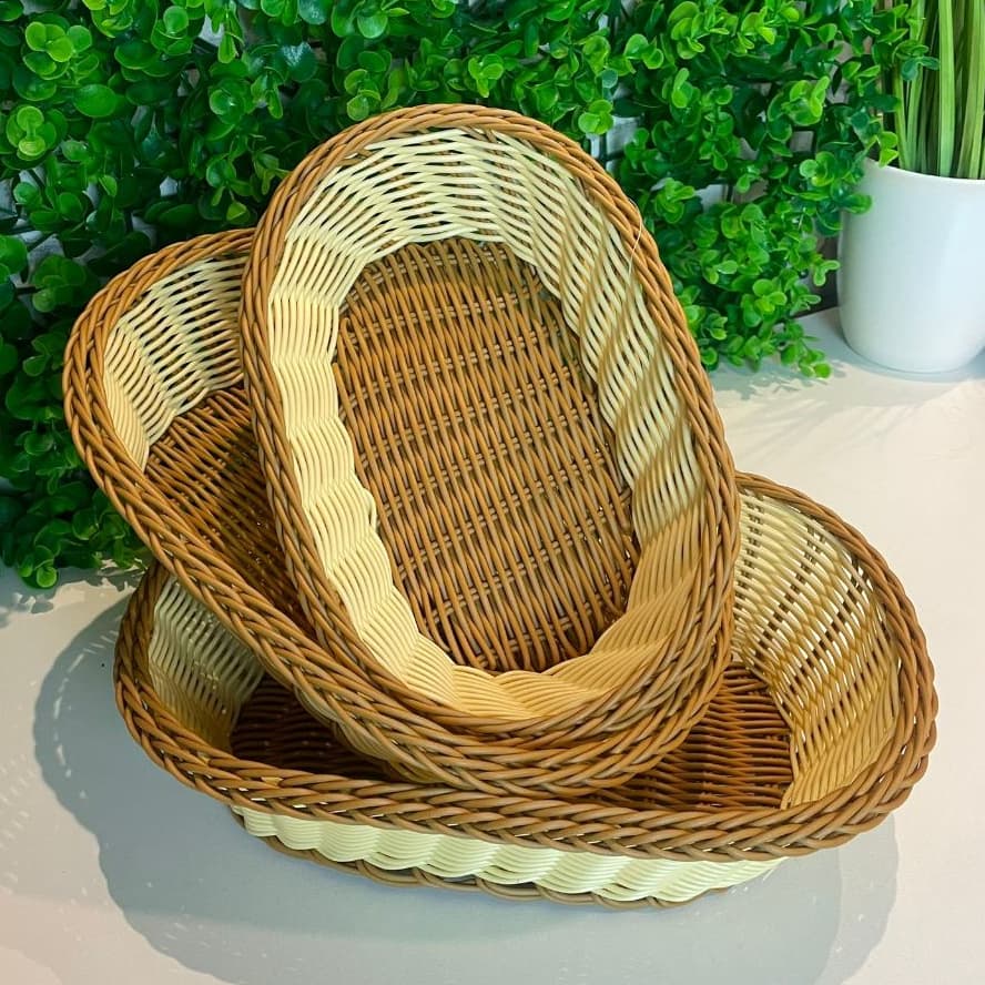 Cesto de Pão Oval ou Retangular KIT 3 PEÇAS  Café da Manhã MESA POSTA