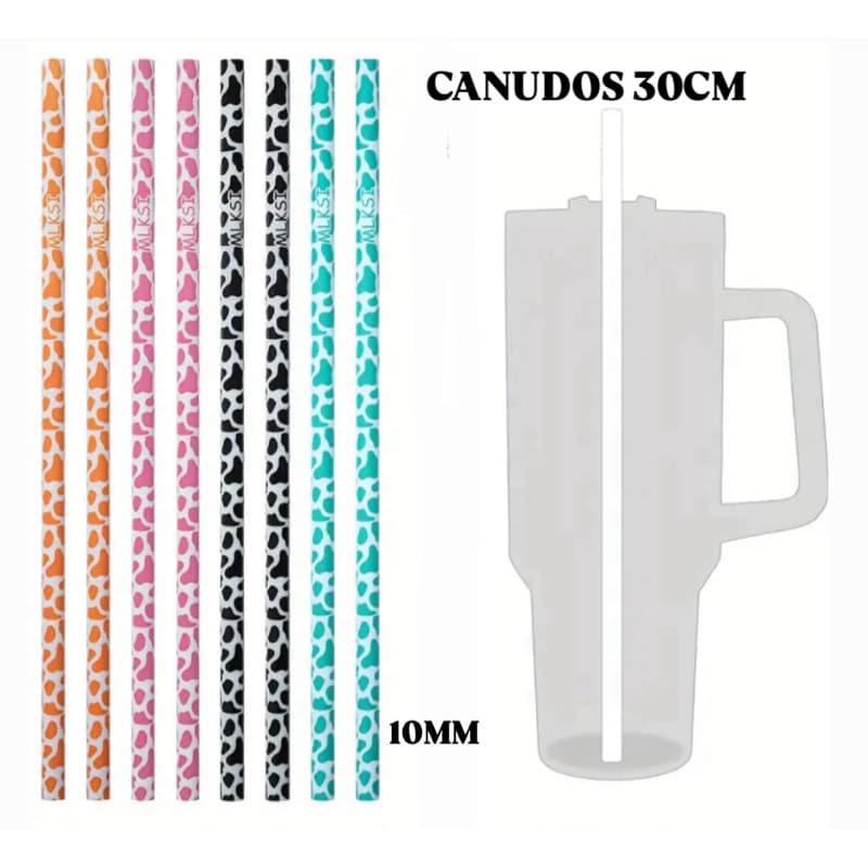 Canudo 30cm grosso de Plástico Reutilizável para Copos de 30 e 40 oz