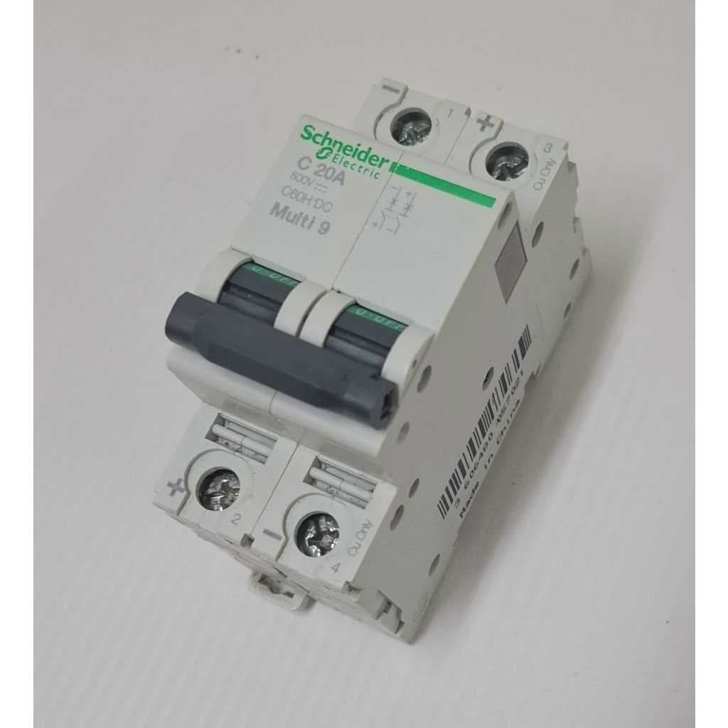 Disjuntor Bipolar 20a Corrente Contínua Schneider C60H-DC