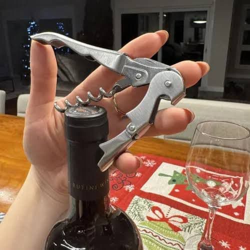 Saca Rolhas de Aço Inox para Vinho 2 Estágios Profissional - Lyor