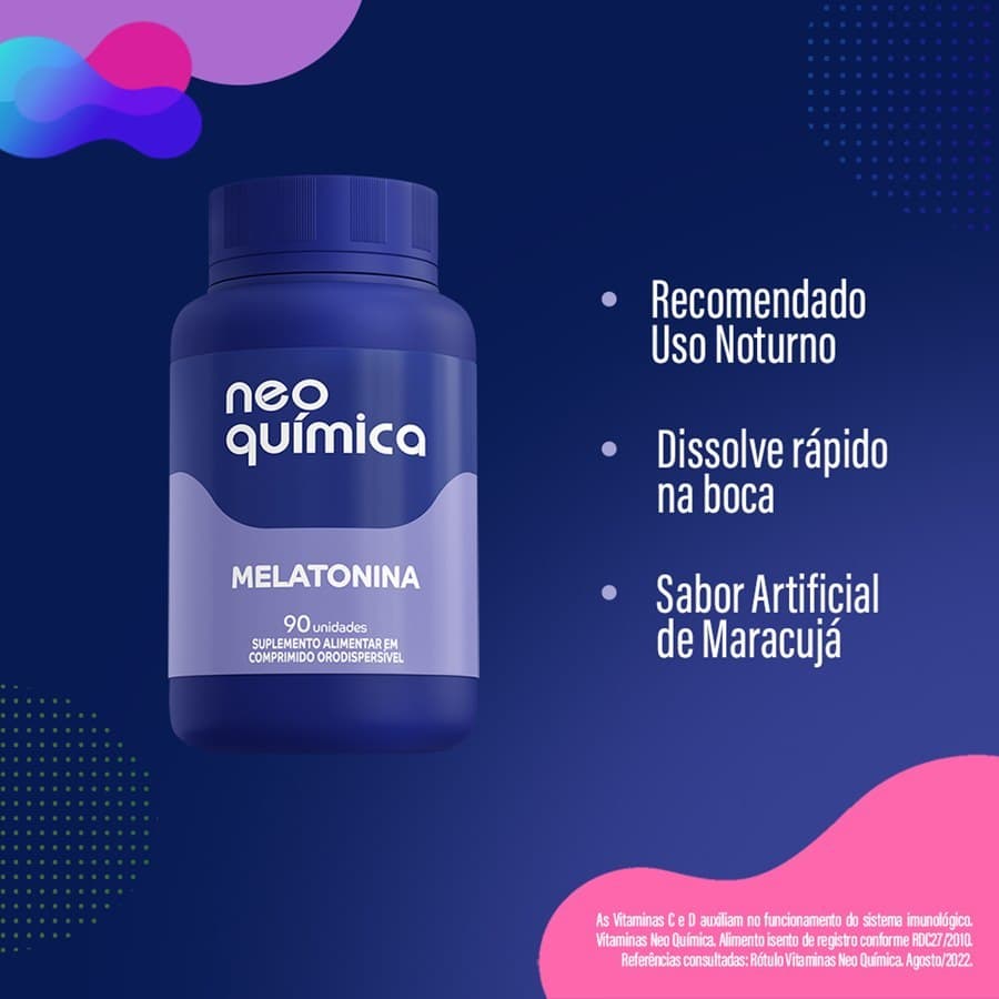 Suplemento Melatonina Neo Quimica com 90 comprimidos Sono