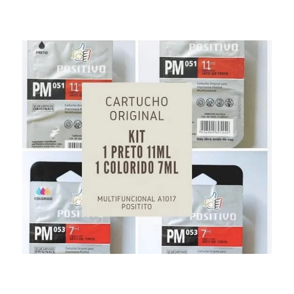 Kit Cartuchos Positivo (a1017) 1 Colorido + 1 Preto novo lacrado promoção imperdível