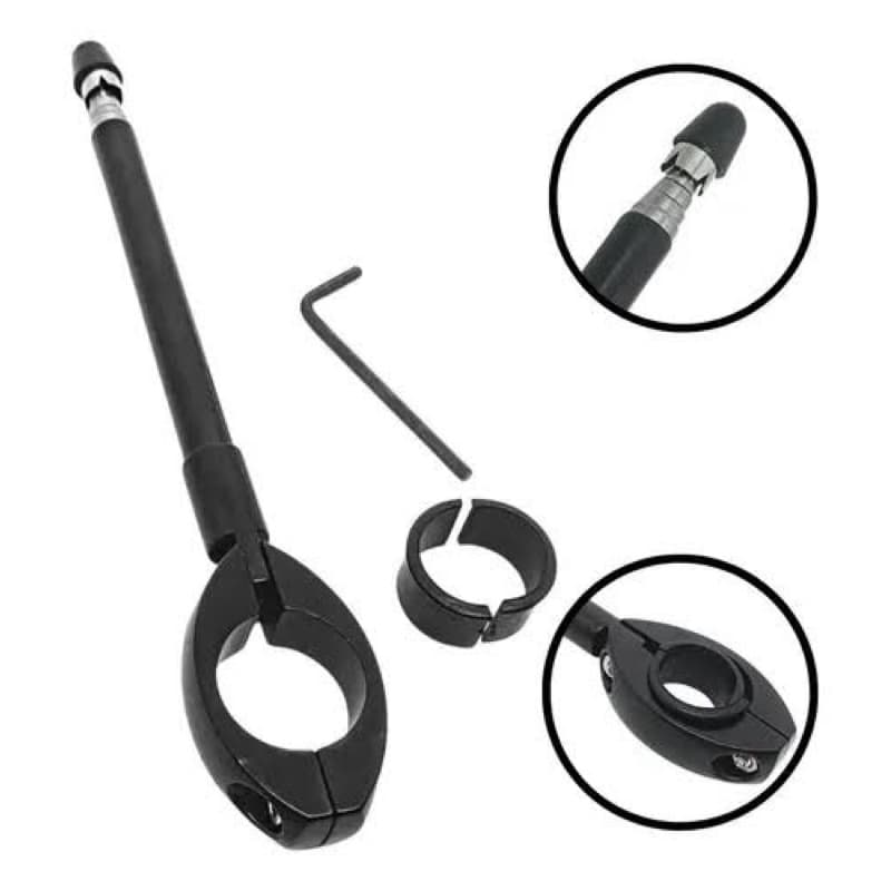 Antena Corta Pipa PRETA Jojafer 6 Estagios Guidão Moto M5b