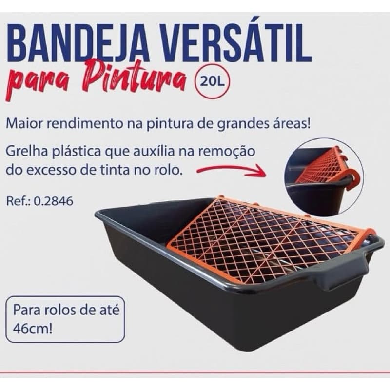 Bandeja P/ Pintura C/Grelha 20Litros / Caixa de Massa  - Compel