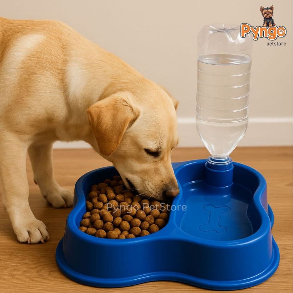 Comedouro Bebedouro Duplo Pet Potinho de Ração e Água Garrafa Pet Anti-Formiga Osso