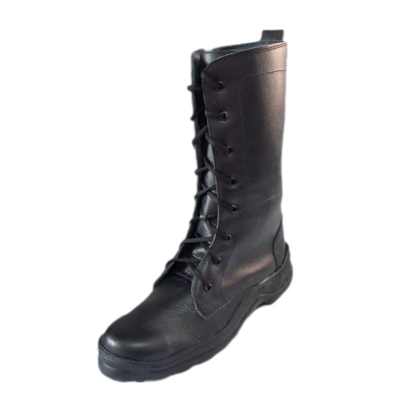 Bota Coturno Cano Alto de Couro Legítimo Solado Antiderrapante