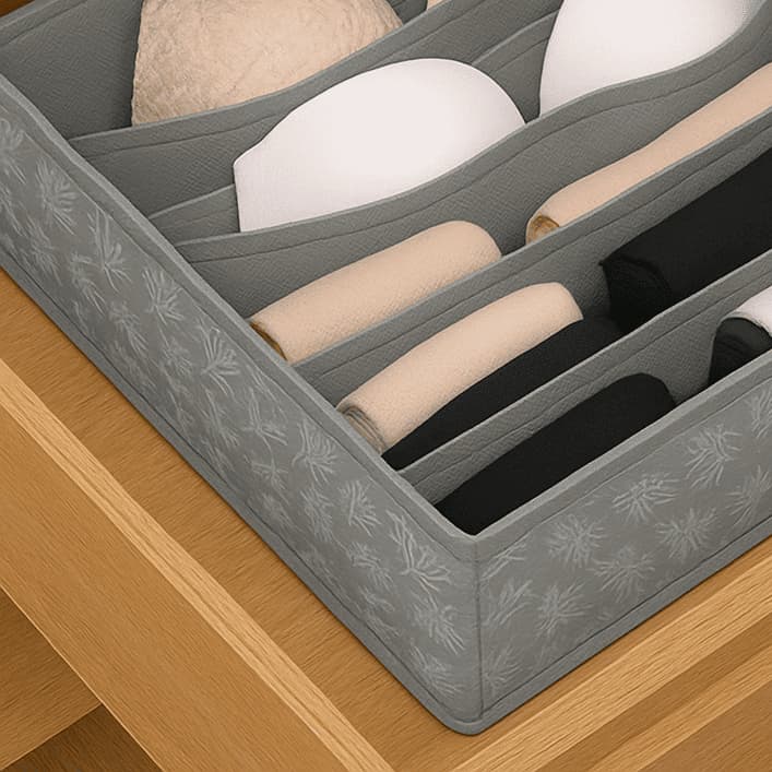 Organizador de Gaveta com 8 Compartimentos - Cinza