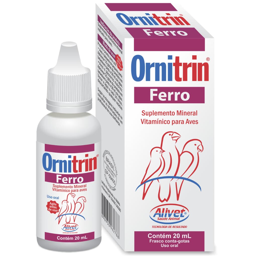 Ornitrin Ferro 20ml Suplemento vitamínico para aves